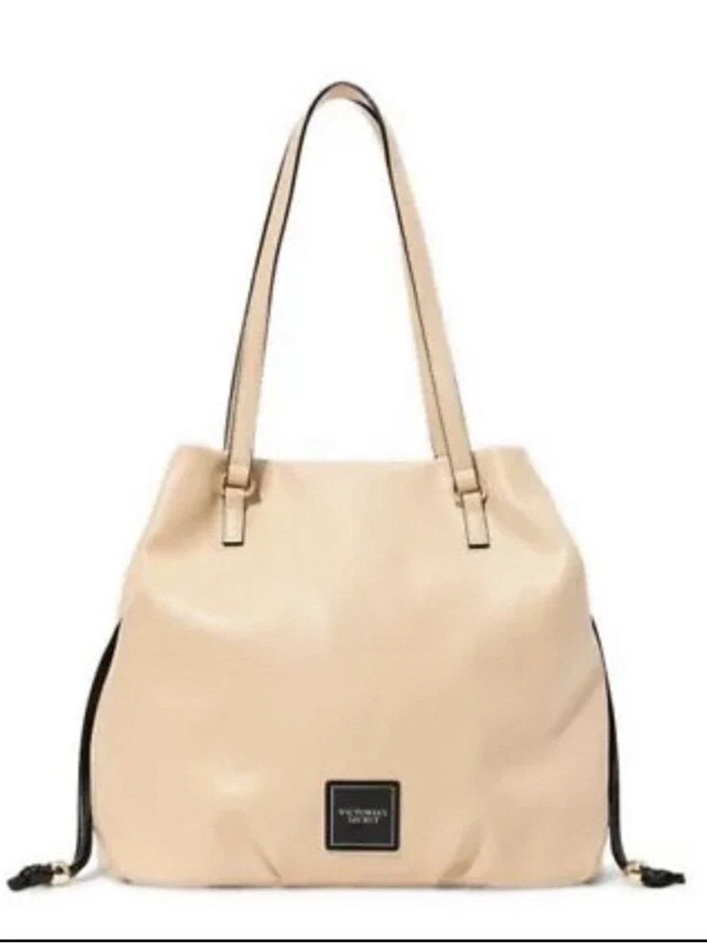 NWT VS Victoria's Secret Women's Beige Drawstring Tote‎ Shoulder Bag